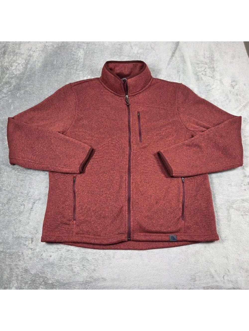 LL Bean Sweater Mens Large Red Fleece Full Zip Jacket Outdoor Heritage Hiking